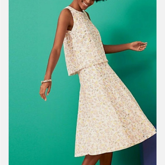 LOFT Dresses & Skirts - LOFT Floral Cream Skirt Set